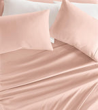 Linen Market Double-Brushed Microfiber California King Sheet Set 4 Piece – Oeko-TEX Certified Ultra Soft & Wrinkle-Free - 16" Deep Pocket Sheets Easy Care Cal-King Size - Blush