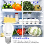 LED Refrigerator Light Bulbs 40W Equivalent 120V A15 Fridge Waterproof Bulbs 5W Daylight White 5000K E26 Medium Base Freezer Light Bulbs Non-dimmable, 2Packs