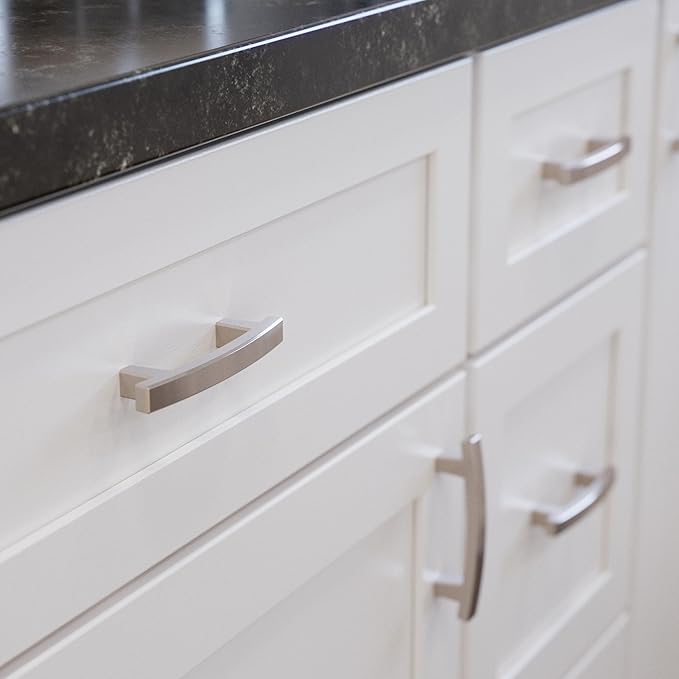 Franklin Brass Pierce (5-Pack) Cabinet Handles 3' Hole Center Satin Nickel Kitchen Drawer Pulls Dresser, Furniture Hardware P29519K-SN-B1