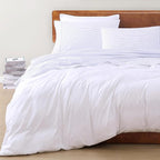 LANE LINEN 100% Organic Cotton Full Sheet Set, Low Pilling Fade Resistant Machine Washable Naturally Cooling Full Bed Sheets, Soft & Comfy Printed Cotton Bedding- Blue Ticking Stripe