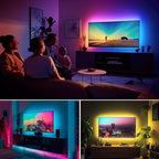 maylit ICRGB TV LED Backlight, 8.2ft Bluetooth LED Lights for TV 24-60in, USB Powered TV Lights Kit with Remote and App Control, Music Sync, Color Change with TV Sound, Bias Lighting for HDTV