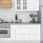 Ravinte Brushed Nickel Cabinet Handles 25 Pack 2-1/2 inch Satin Nickel Square Cabinet Pulls Silver Hardware for Kitchen Cabinets 4 inch Overall Length Stainless Steel Drawer Pulls