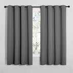 NICETOWN Grey Blackout Curtain Panels for Bedroom, Thermal Insulated Grommet Top Blackout Draperies and Drapes for Basement (2 Panels, W55 x L68-inch, Grey)