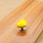 HUAMULAN 10PCS Heart Shape Glossy Ceramic Knobs Cabinet Dresser Pulls Door Handles Cupboard Wardrobe Drawer Backplate,Yellow