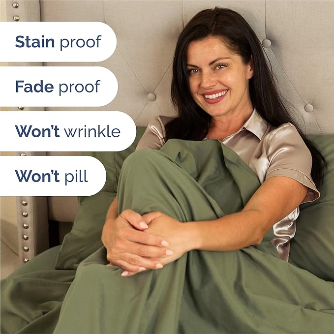 Twin XL 4 Piece Sheet Set - Comfy Breathable & Cooling - Ultra Soft Hotel Luxury Bedding Set w/ 8-16 Inch Deep Pockets - 1 Flat & 1 Fitted Sheet & 2 Pillowcases - Wrinkle Free & Easy Care - Sage Green
