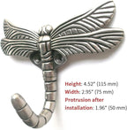 Dragonfly Hooks Wall Mounted Cloak Rack, Animal Heavy Duty Vintage Decorative Hooks, Indoor Outdoor Universal Cloak Rack Hooks for Coat Towel Robe Clothes Hats Bags Keys, Pack of 4