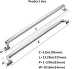 khtumeware 6 Pack 12 Inch Kitchen Cabinet Handles Polished Chrome Cabinet Pulls Drawer Pulls Kitchen Cabinet Hardware Kitchen Handles for Cabinets Cupboard Handles Drawer Handles