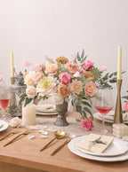 Artificial Flower Combo DIY Wedding Hand Bouquet Centerpiece Arrangement Party Baby Shower Home Decor (Light Pink)