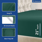 DREAMCARE King Size Sheets Set – 6 pcs Cooling Bed Sheets – up to 21” Deep Pocket King Sheet Set – 2500 Supreme Collection – Extra Soft 100% Brushed Microfiber Hotel Luxury with Side Pocket – E Green