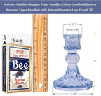 DARJEN 12PCS Blue Candlestick Holders Set- 4" H Taper Candle Holders, Glass Candle Holders Bulk for Wedding, Party, Home Table Centerpieces, Festival Gifts & Windowsill Decor