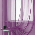 DUALIFE Purple Curtains 120 Inches Extra Length for Bedroom Set of 2 Panels Grommet Window Semi Voile Drapes Dark Purple Sheer Curtains for Kids Girls Bedroom Decor 52x120 Inch Long10 FT Royal Purple