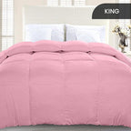 Utopia Bedding Comforter Duvet Insert, Quilted Comforter with Corner Tabs, Box Stitched Down Alternative Comforters King Size (Pink)