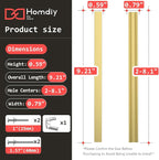 homdiy 5 Pack Adjustable Brushed Brass Cabinet Pulls 2" to 8.8" (51-224mm) Adjustable Hole Distance Drawer Pulls