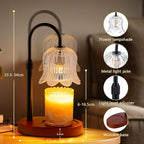 Candle Warmer Lamp Electric Timer - Candles Height Adjustable Dimmable Warmers Scented Flower Lamps No Flame Heat Warm Melt Wax Jar Modern Home Decor Table Lights for Home Living Bedroom