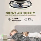 Smart Ceiling Fan with Lights and Alexa/Google Assistant/APP Control, 20" Low Profile Fan with 6 Speeds, for Bedroom, Living Room, Patio