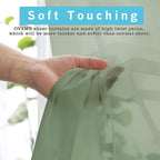 OVZME 2 Panels Sage Green Semi Sheer Valance - Short Fresh Curtain Valances for Windows, Basement, Kitchen Window, Dual Rod Pocket (Sage Green, 42 by 14 Inches Long)