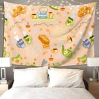 Pevtufa Tapestry 90x60in Scandinavian Style Hygge Print Tapestries For Bedroom Living Room Dorm Decor