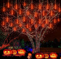 Kwaiffeo Halloween Yard Decorations: 16-Tube Meteor Shower Lights for Front Yard Halloween Fall Outdoor Decor, Equivalent to 2 Sets of 8-Tube, UL Plug
