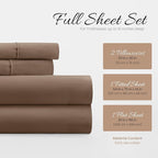 Linen Market Brushed Microfiber Full Sheet Set 4 Piece – Oeko-TEX Certified Ultra Soft & Wrinkle-Free - 16" Deep Pocket Sheets - Easy Care Full Size - Taupe