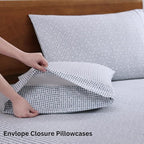 LANE LINEN 100% Organic Cotton Twin Sheets Set - 3 PC Bedding Sheets & Pillowcases - Breathable & Cooling Bed Sheets - Deep Pocket up to 15", Sheets for Twin Size Bed: Polka Dot (Blue)
