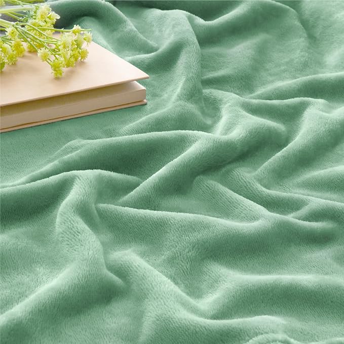 BEDELITE Fleece Blanket Dusty Green Throw Blankets for Couch & Bed, Luxury Plush Cozy Fuzzy Blanket 50" x 60", Super Soft Warm Lightweight Throw Blanket for Travel Camping