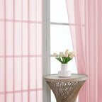 OVZME Blush Pink Bedroom Curtains 2 Panel Sets 90 Inch Length, 59 Inch Extra Wide Light Filtering Light Weight Soft Window Treatment Panels for Study Room Living Room Guest Room, 59Wx90L Inches