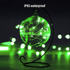 Mikasol Fairy Lights Battery Operated, 2 Pack Mini 3*AAA Battery Powered Copper Wire Led Starry String Lights Firefly Lights for Bedroom, Christmas, Parties, Decoration (5m/16ft Green)