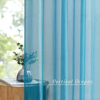 NICETOWN Voile Sheer Teal Curtains 96 inches Long 2 Panels Set, Grommet Casual Window Treatments with Light Filtering Airy & Elegant for Bedroom/Living Room, W54 x L96