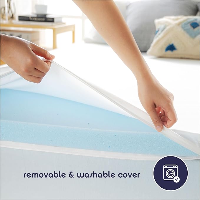 Best Price Mattress 3 Inch Gel Memory Foam Mattress Topper with Cover, CertiPUR-US Certified, Dorm Essentials, Queen