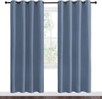 NICETOWN Stone Blue Room Darkening Curtain Panels 78" Length for Bedroom Living Room, Thermal Insulated Blackout Draperies for Home Decoration, Total Privacy (55" Width, 2 Pieces)