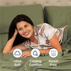 Twin 4 Piece Sheet Set - Comfy Breathable & Cooling - Ultra-Soft Hotel Luxury Bedding Set with 8-16 Inch Deep Pockets - 1 Flat & 1 Fitted Sheet & 2 Pillowcases - Wrinkle Free & Easy Care - Sage Green