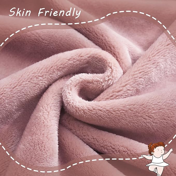 Exclusivo Mezcla Fleece Throw Blanket for Couch, Super Soft and Warm Blankets, Dusty Pink Throw All Season Use, Cozy, Plush, Lightweight, 40x50 Inches