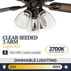 Prominence Home Glenmont, 52 Inch Farmhouse LED Ceiling Fan with Light, Pull Chain, Three Mounting Options, Dual Finish Blades, Reversible Motor - 40278-01 (Oil-Rubbed Bronze)