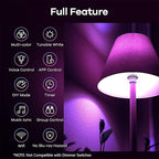 Linkind Matter Smart Light Bulb, WiFi Smart Bulbs with Remote, Smart Bulb Work with Apple Home, Alexa, Google Home, SmartThings, RGBTW Color Changing Bulbs Music Sync, 2.4Ghz A19 E26 60W 800LM 4 Pack