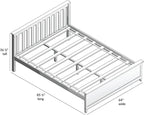 Max & Lily Queen Bed Frame with Slatted Headboard, Solid Wood Platform Bed for Kids, No Box Spring Needed, Easy Assembly, Clay