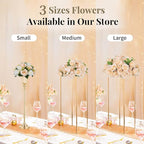NUPTIO Flower Ball Arrangement Bouquet - 10 Pcs 15.7 inch Diameter Champagne Fake Flowers Roses Balls for Centerpieces Tables - Artificial Rose Arrangements for Wedding Centerpiece Table Decorations