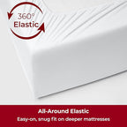 Mellanni Extra Deep Full Sheets - 4 PC Iconic Collection Bedding - Hotel Luxury, Ultra Soft, Cooling Bed Sheets - Wrinkle, Fade, Stain Resistant (Full, White)