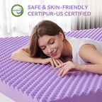 SINWEEK 1.5 Inch Egg Crate Memory Foam Mattress Topper Twin Size, Soft Mattress Pad for Back Pain Relief, Bed Topper, CertiPUR-US Certified