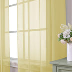 Aiyufeng Yellow Sheer Curtains 2 Panel Sets 84 Inches Long - Transparent Light Weight Soft Yellow Window Treatment Panels for Study Room/Living Room/Guest Room, Per Panel W40 X L84 inches