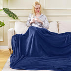 Soft King Size Blanket All Season Warm Fuzzy Microplush Lightweight Thermal Fleece Blankets for Couch Bed Sofa,90x108 Inches,Royal Blue