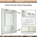 Keonjinn LED Bathroom Mirror with Light, 28x36 in Frontlit and Backlit, Stepless 3 Colors Temperature & Dimmable Wall Mirror, UL Listed LED Driver, Double LED Strips, Tempered Glass LED Vanity Mirror