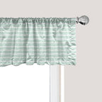 Ambesonne Pastel Window Valance, Horizontal Wavy Lines White Striped Abstract Soft Toned Nautical Art Display, Curtain Valance for Kitchen Bedroom Decor with Rod Pocket, 42" x 18", Almond Green White