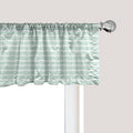 Ambesonne Pastel Window Valance Pack of 2, Horizontal Wavy Lines White Striped Abstract Soft Toned Nautical Art Display, Rod Pocket Curtain Valances for Kitchen Bedroom, 54" X 12", Almond Green White