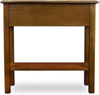 Leick Home Wave Solid Wood Console Table with Drawer and Shelf, Medium Oak, 28 in W x 8 in D x 28 in H, Entryway, Hallway, Landing Table, 9021-MED