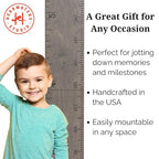 Headwaters Studio Growth Chart for Wall - Height Chart for Kids, Growth Chart for Kids, Measuring Board for Kids Height, Wooden Growth Chart for Wall, Height Measurement for Wall - Gray (63"x6.7")
