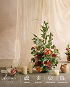 Ling's Moment 41" Tall Fall Free Standing Artificial Flowers Arrangements 2 pcs Wedding Arch Altar Stage Decorations Sunset Terracotta For Ceremony Reception Church Backdrop Outdoor Aisle Floral Party