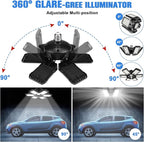 LED Garage Lights 4 Pack -180W, 18000LM 6500K Led Shop Light with 6+1 Deformable Panels, Basement Barn Light Garage Ceiling Lights, E26/E27 for Garages, Warehouse, Shop