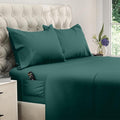 DREAMCARE Twin XL Sheets Set - 4 Pcs Cooling Bed Sheets with Up to 15" Deep Pockets - Soft, Long-Lasting 100% Brushed Polyester with Side Pocket (Emerald Green)