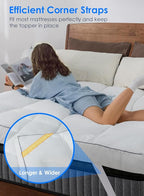 QUEEN ROSE Full Size Mattress Topper, Extra Soft Pillow Top Mattress Topper Full, Cooling Thick Plush Bed Topper Cloud-Like Down Alternative, Baffle Box White, for Back Pain Relief
