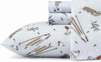 Eddie Bauer - King Sheets, Cotton Flannel Bedding Set, Brushed For Extra Softness, Cozy Home Decor (Snow Days, King)